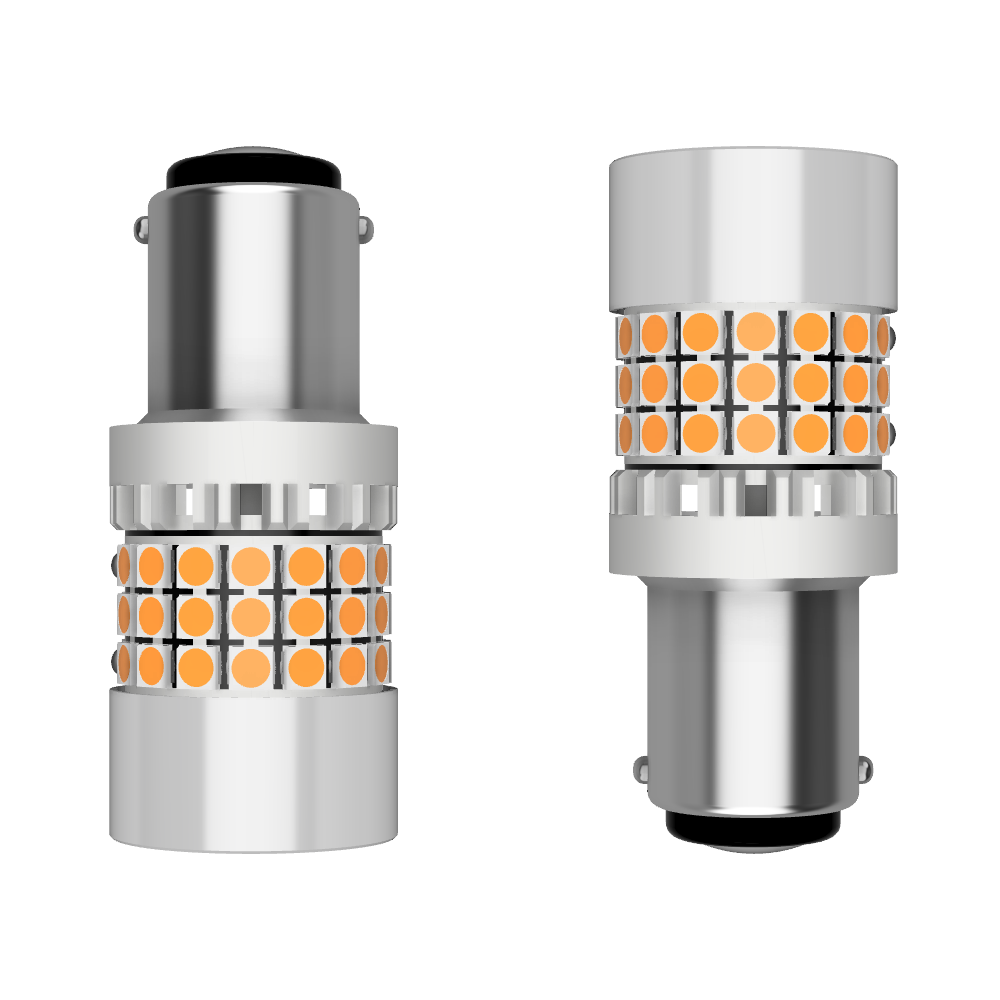 Set 2 x bec LED BA15S PY21W LUSMAR™ Galben 7000 lm Canbus - fara eroare