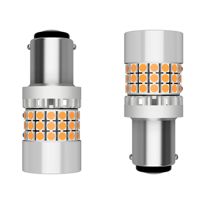 Set 2 x bec LED BA15S PY21W LUSMAR™ Galben 7000 lm Canbus - fara eroare