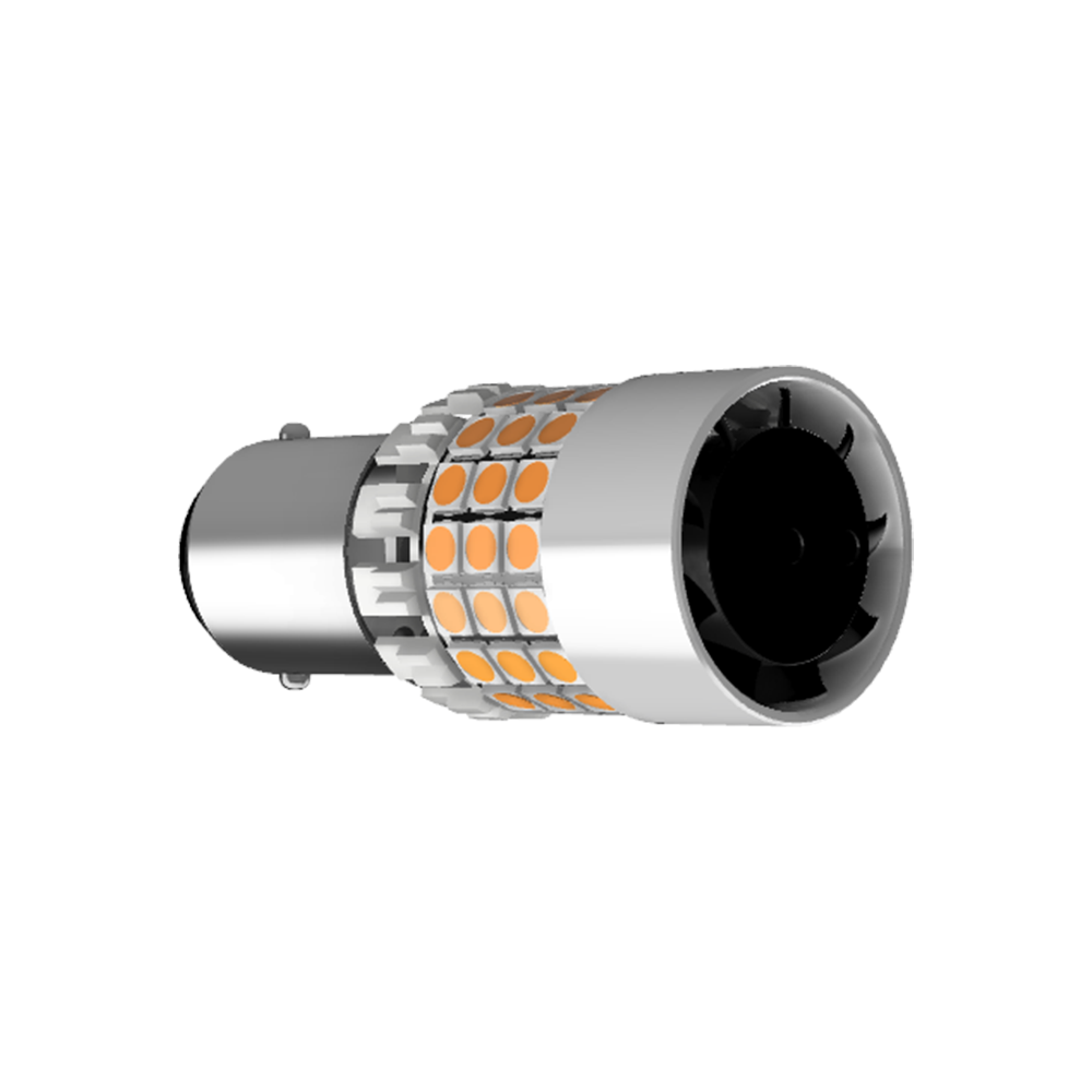 Set 2 x bec LED BA15S PY21W LUSMAR™ Galben 7000 lm Canbus - fara eroare