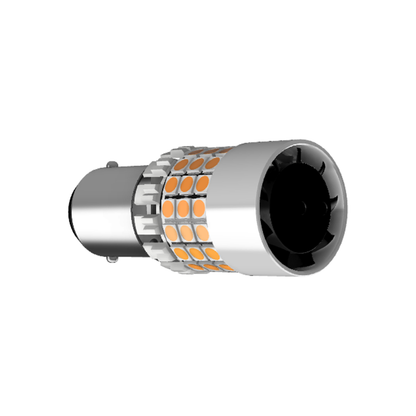 Set 2 x bec LED BA15S PY21W LUSMAR™ Galben 7000 lm Canbus - fara eroare