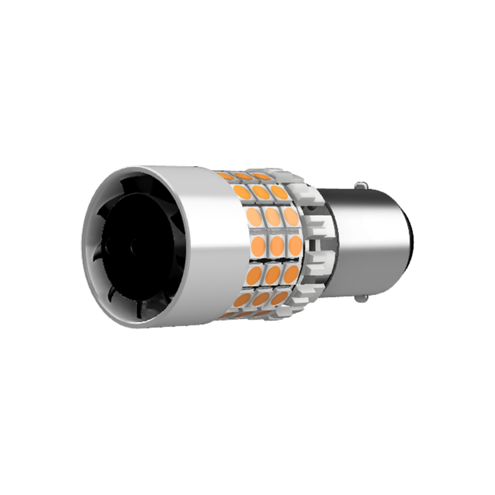 Set 2 x bec LED BA15S PY21W LUSMAR™ Galben 7000 lm Canbus - fara eroare