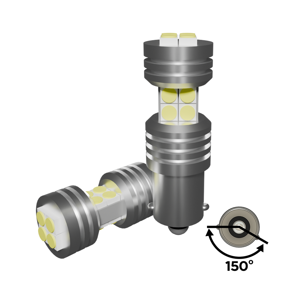 Set 2 x bec LED BA9S BAY9S BAX9S H6W LUSMAR™ Alb / Galben 900 lm Canbus - fara eroare