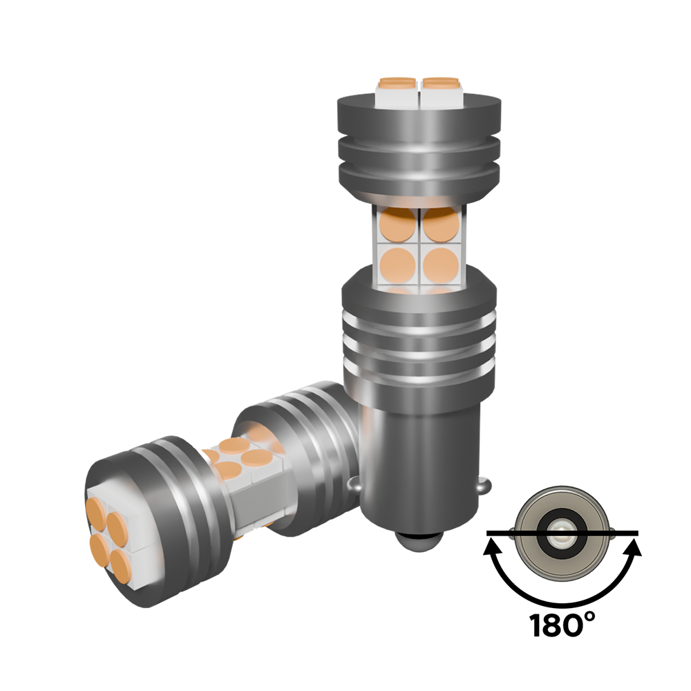 Set 2 x bec LED BA9S BAY9S BAX9S H6W LUSMAR™ Alb / Galben 900 lm Canbus - fara eroare