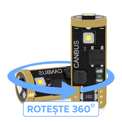 Set 2 x bec LED T10 W5W LUSMAR™ 600 lm Canbus - fara eroare